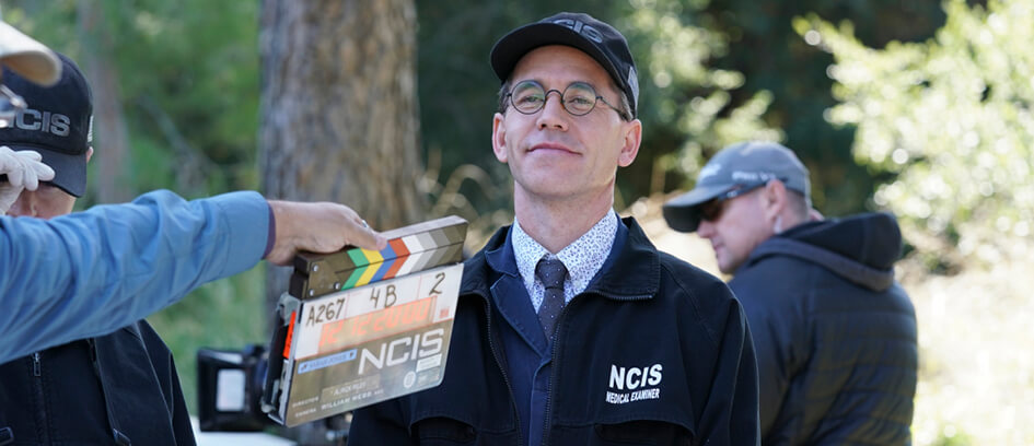 On set of NCIS.