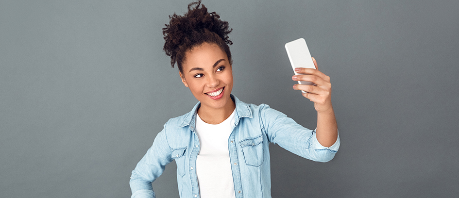 A woman submitting photos to Casting Directors.